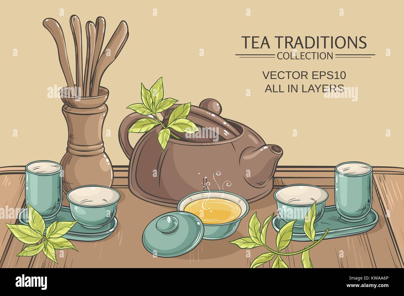 Illustration de cérémonie du thé Illustration de Vecteur