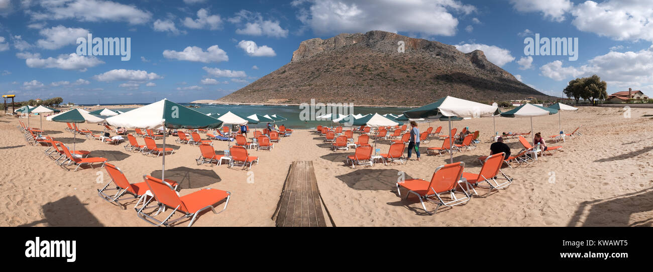 Stavros, Zorba's Beach, un décor de cinéma pour le film Zorba le Grec, péninsule d'Akrotiri, Chania, Crète, Grèce, Europe, Grèce, Chania, Crète, Grèce, Eur Banque D'Images