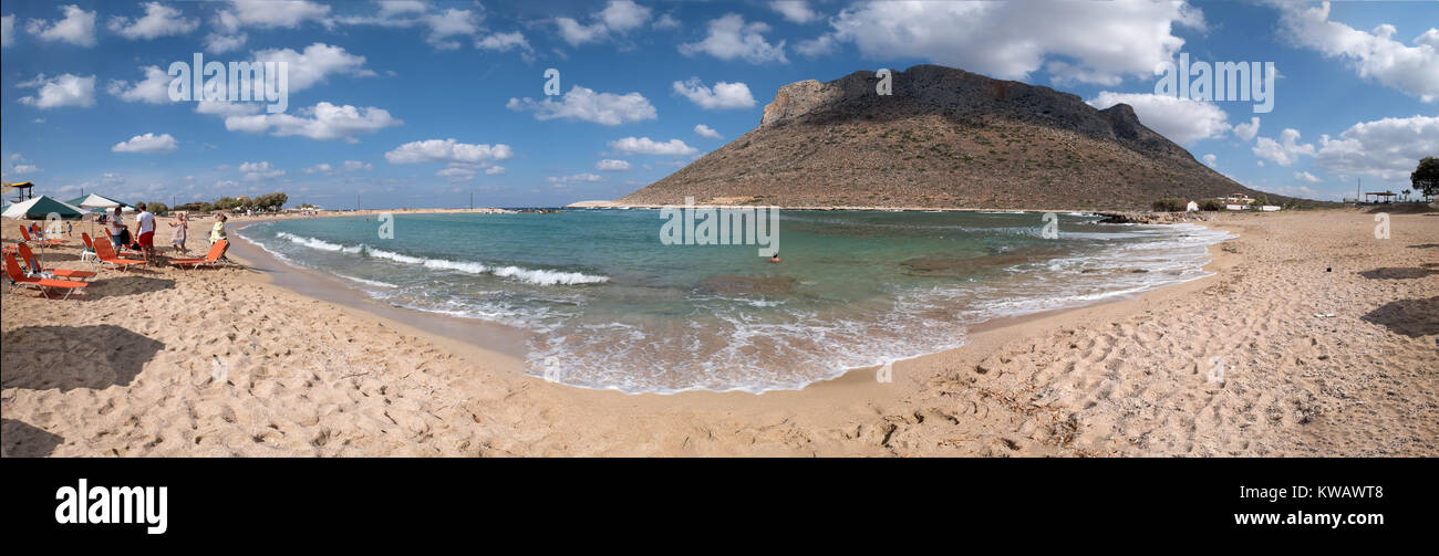 Stavros, Zorba's Beach, un décor de cinéma pour le film Zorba le Grec, péninsule d'Akrotiri, Chania, Crète, Grèce, Europe, Grèce, Chania, Crète, Grèce, Eur Banque D'Images