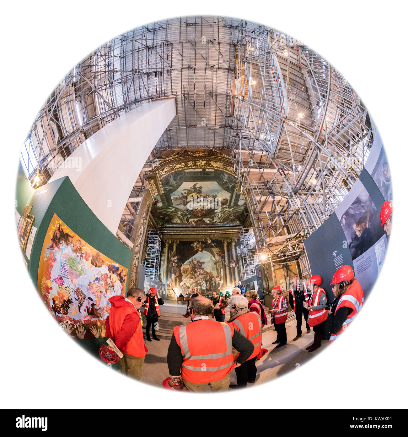 Hall, plafond peint Old Royal Naval College de Greenwich Banque D'Images