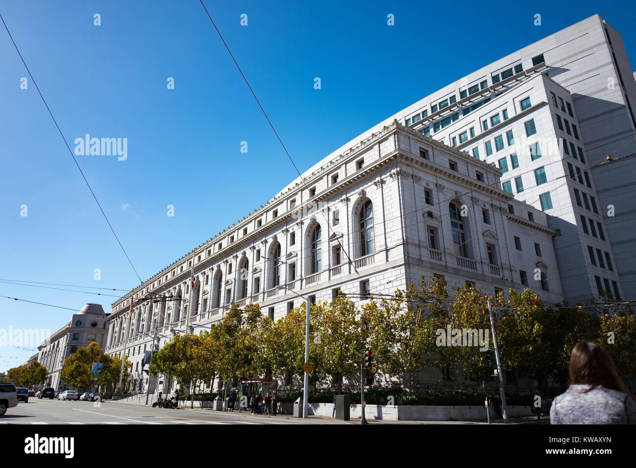 Façade de la Cour suprême de Californie, dans le quartier de Civic Center de San Francisco, Californie, le 2 octobre 2016. Banque D'Images