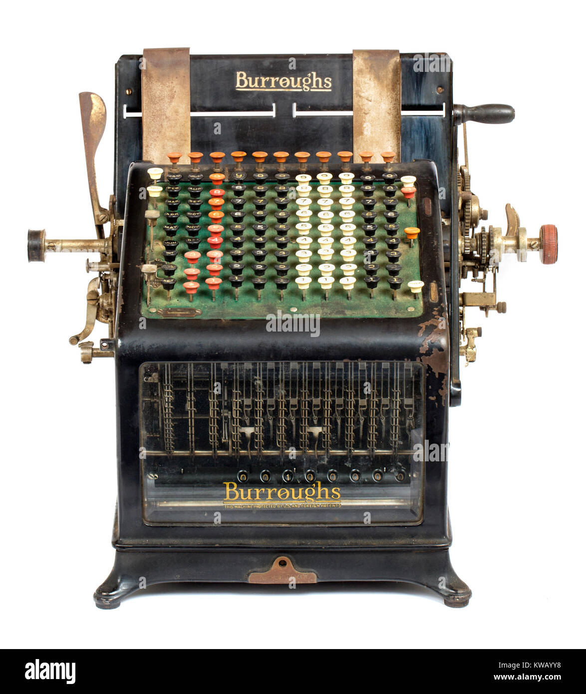 Calculator adding machine antique Banque d'images détourées Alamy