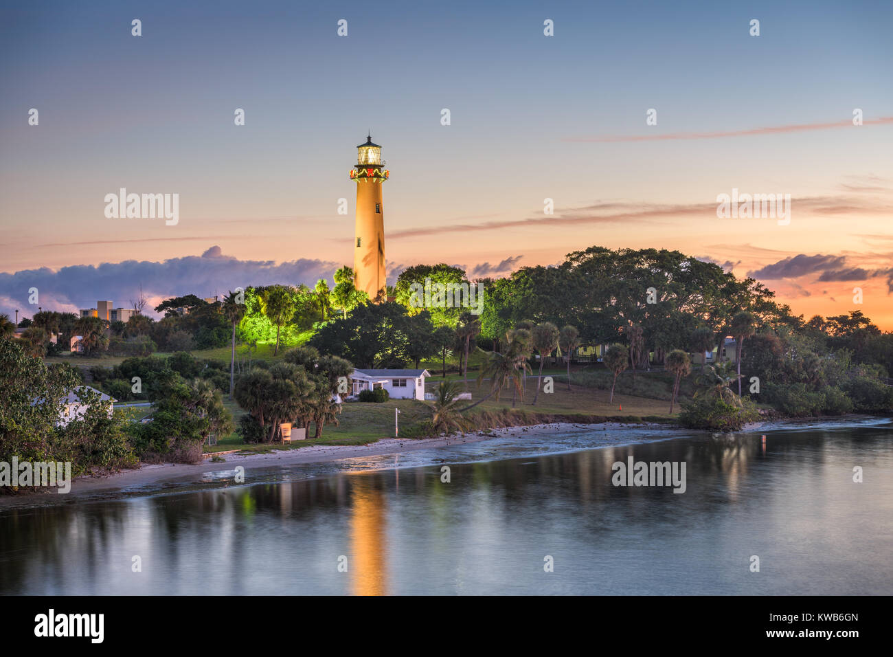 Jupiter, en Floride, USA à Jupiter Inlet la lumière. Banque D'Images