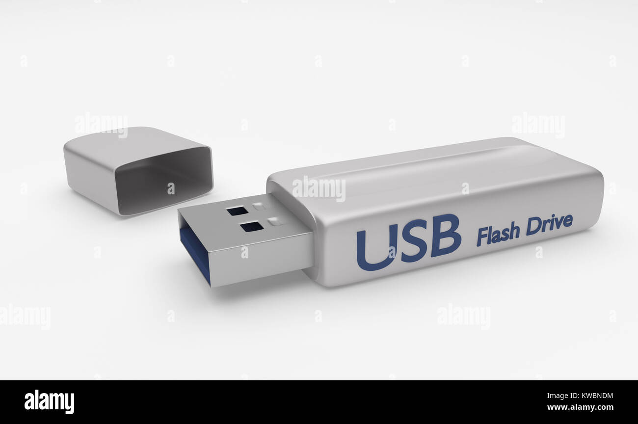 Memory stick USB isolé sur fond blanc Banque D'Images
