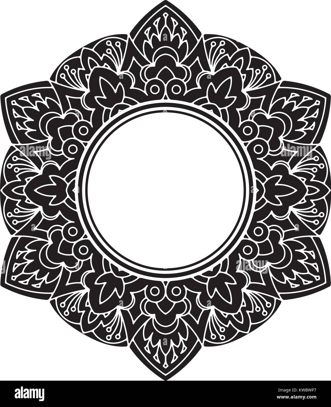 Rare, hexagonales, dentelle noire, cadre décoratif avec place vide pour votre texte. Vector illustration. Illustration de Vecteur