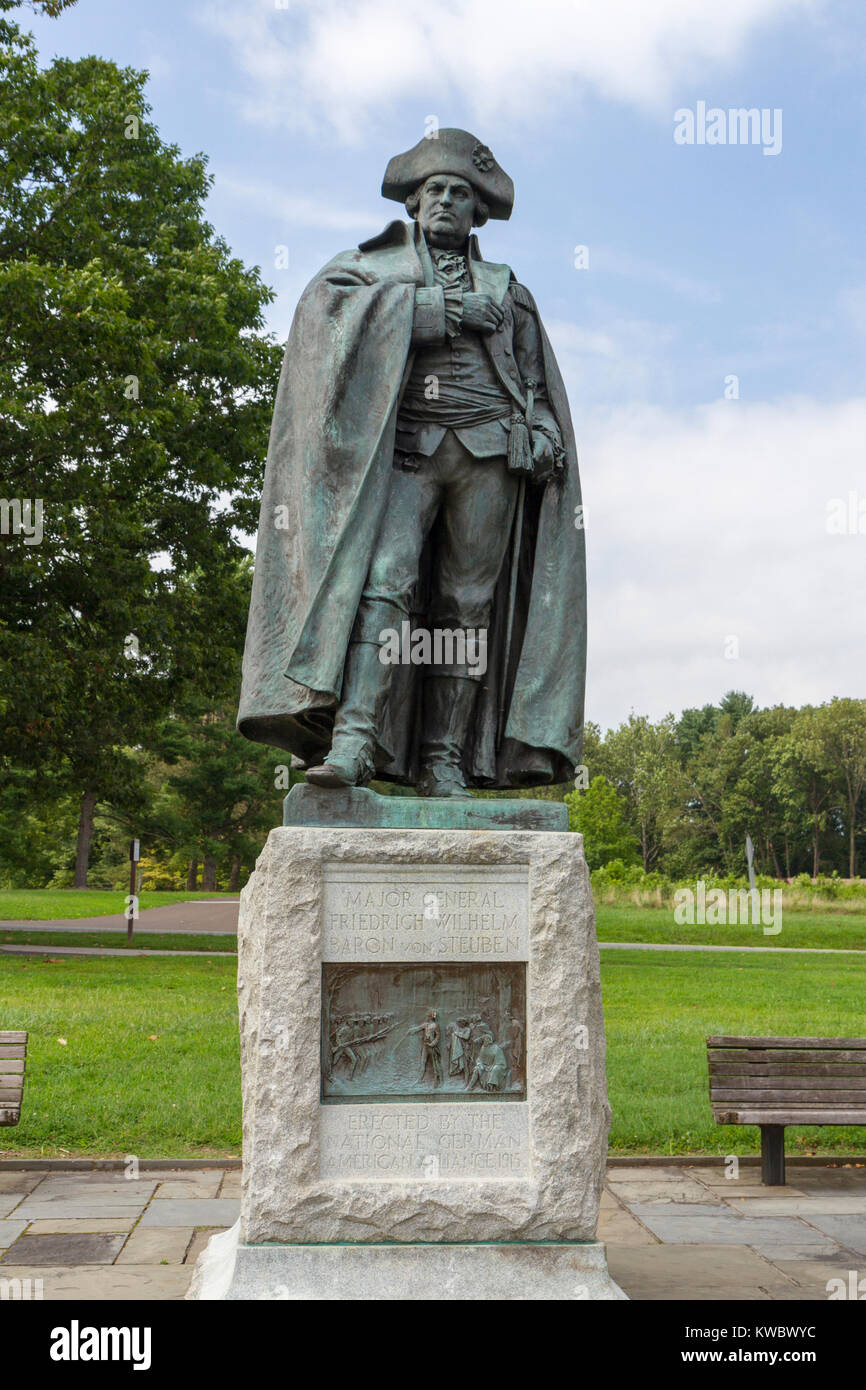 Statue du général baron Friedrich Wilhelm Von Steuben, Valley Forge National Historical Park, Valley Forge, Pennsylvania, United States. Banque D'Images