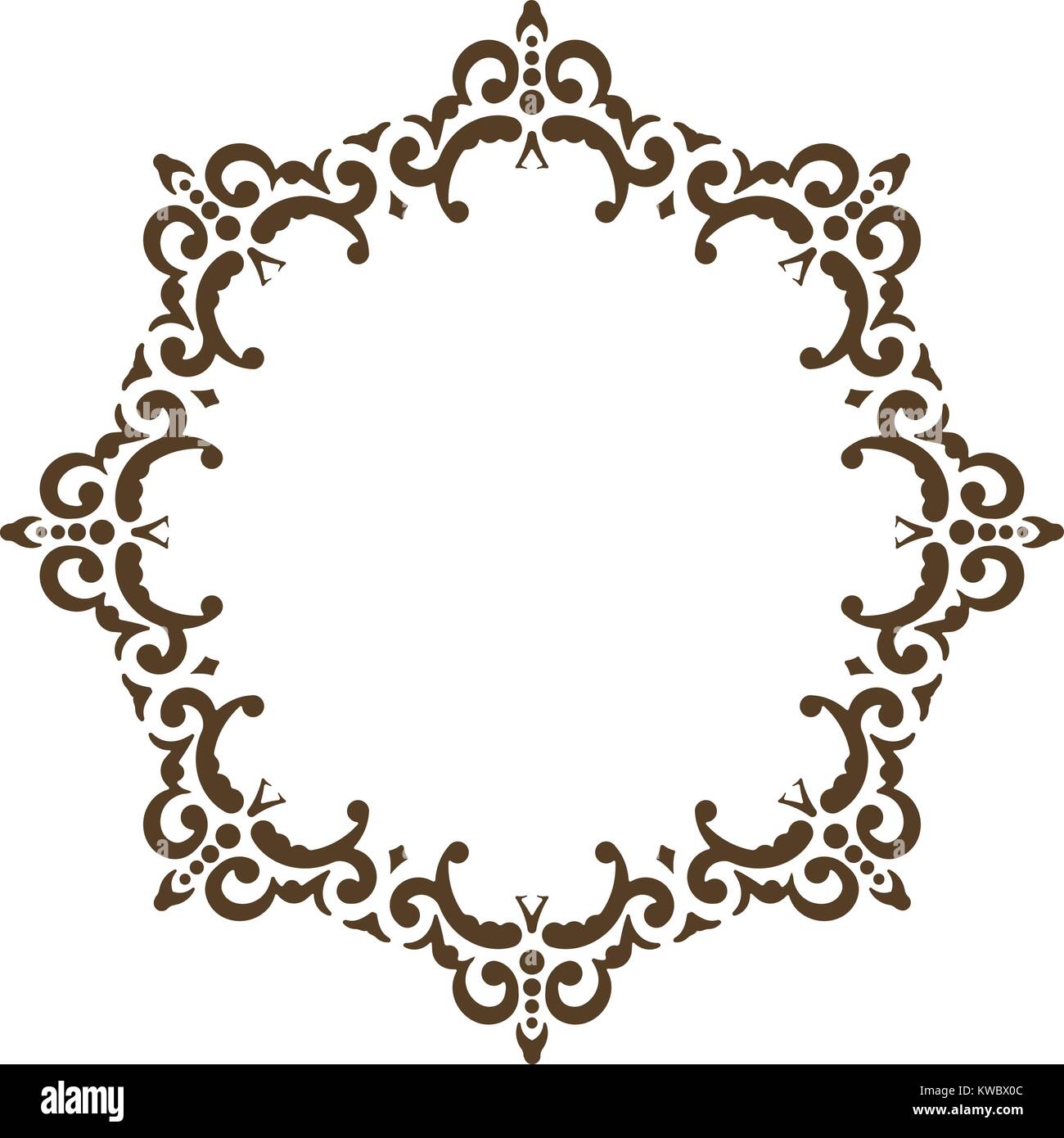 Cadre dentelle inhabituels, élément décoratif avec place vide pour votre texte. Vector illustration. Illustration de Vecteur