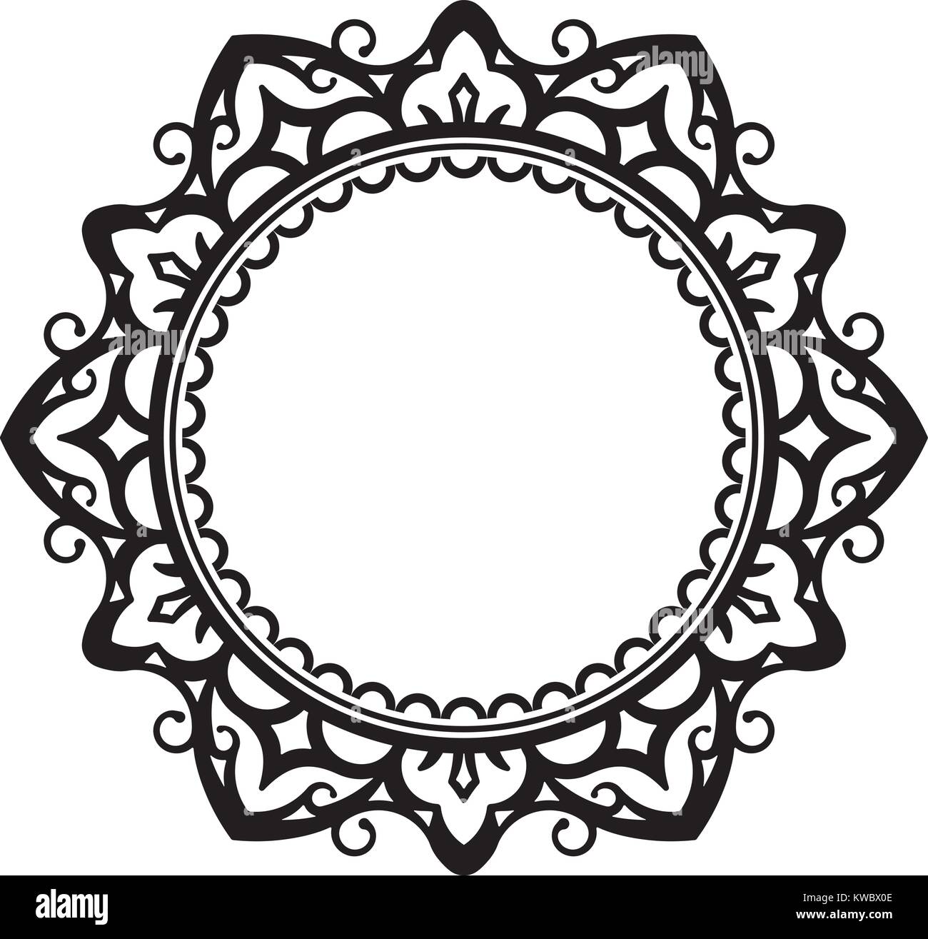 Cadre dentelle inhabituels, élément décoratif avec place vide pour votre texte. Vector illustration. Illustration de Vecteur