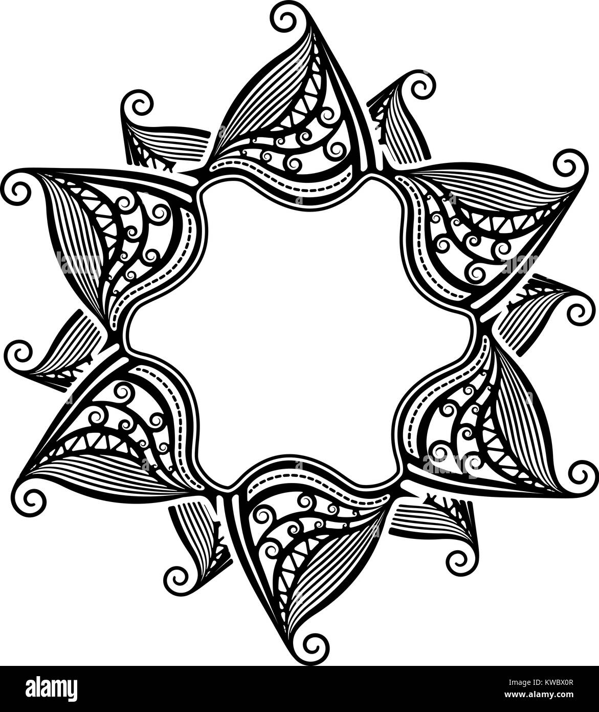 Cadre dentelle inhabituels, élément décoratif avec place vide pour votre texte. Vector illustration. Illustration de Vecteur