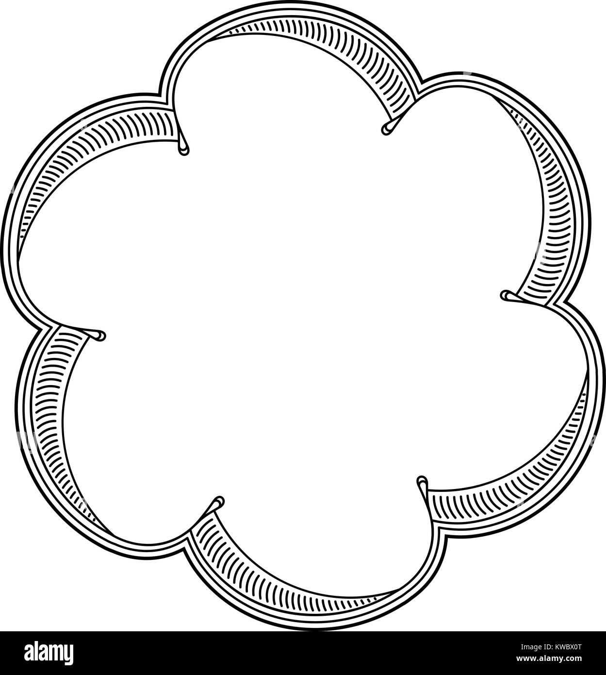 Cadre dentelle inhabituels, élément décoratif avec place vide pour votre texte. Vector illustration. Illustration de Vecteur