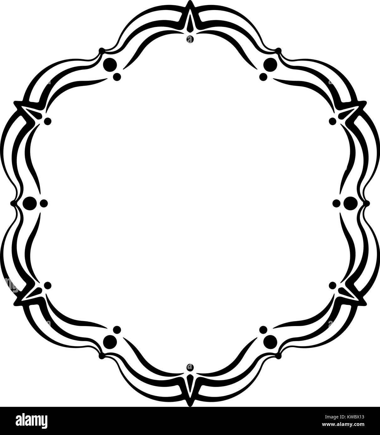 Cadre dentelle inhabituels, élément décoratif avec place vide pour votre texte. Vector illustration. Illustration de Vecteur