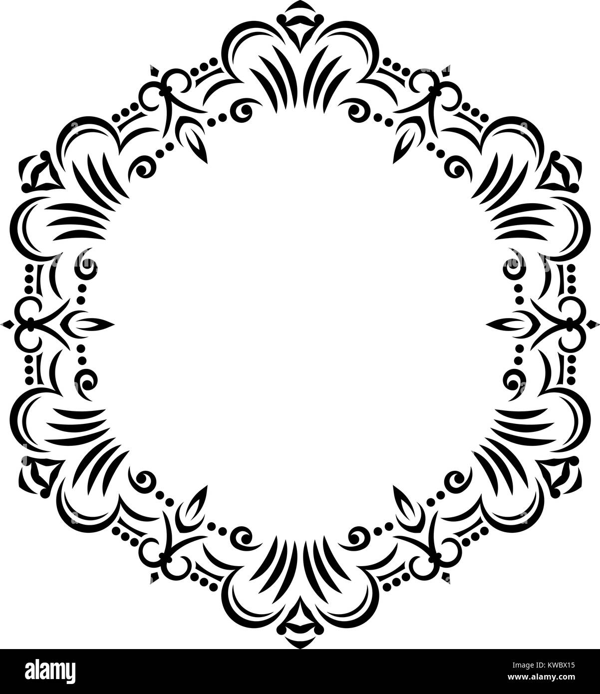 Cadre dentelle inhabituels, élément décoratif avec place vide pour votre texte. Vector illustration. Illustration de Vecteur