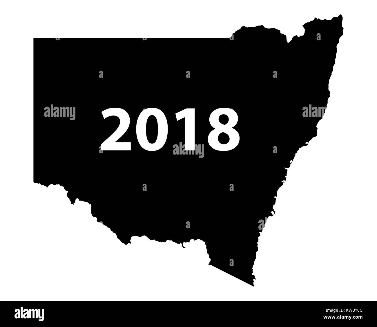 Carte de la Nouvelle Galles du Sud 2018 Banque D'Images