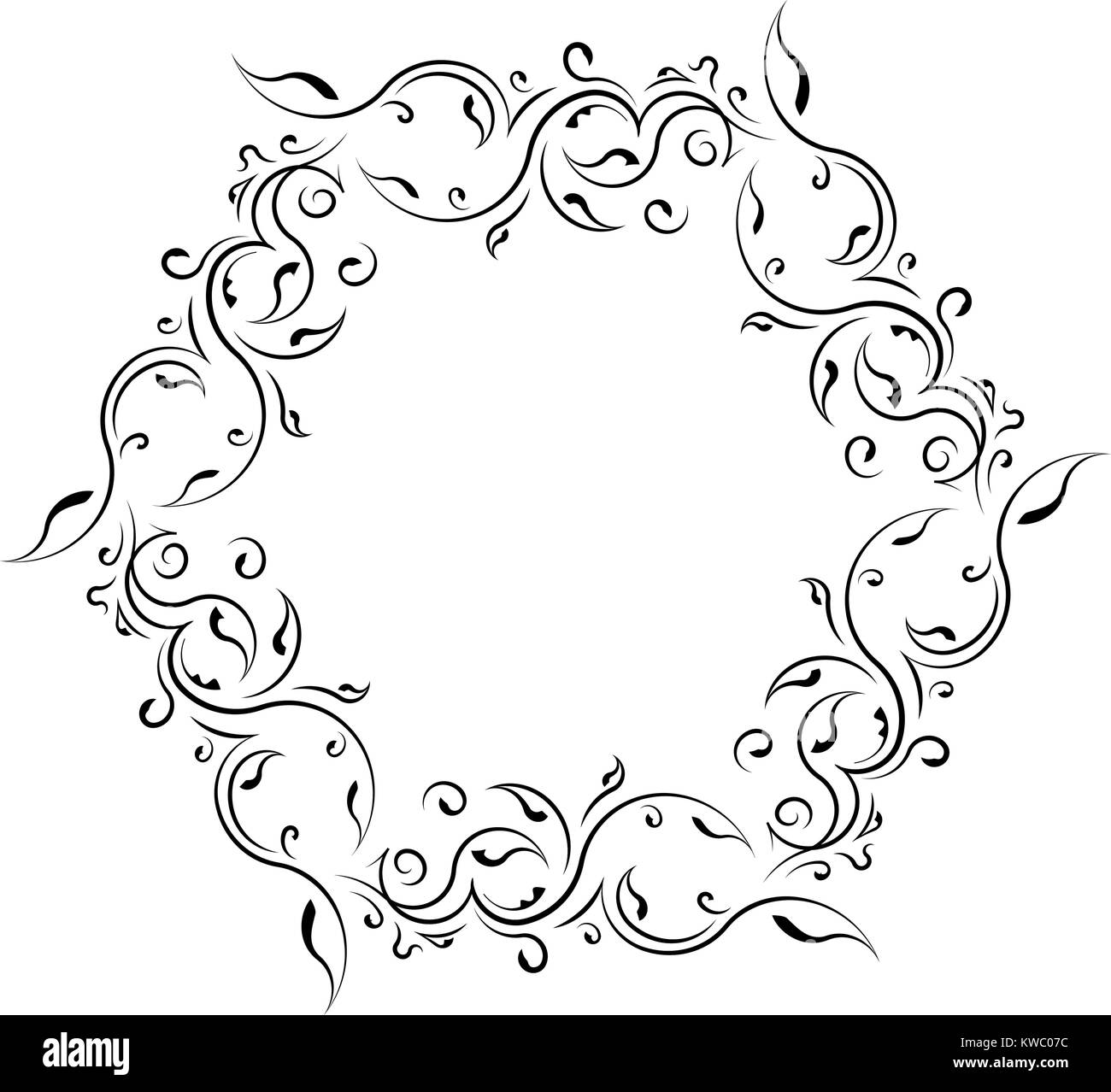 Floral frame lace inhabituels, élément décoratif avec place vide pour votre texte. Vector illustration. Illustration de Vecteur