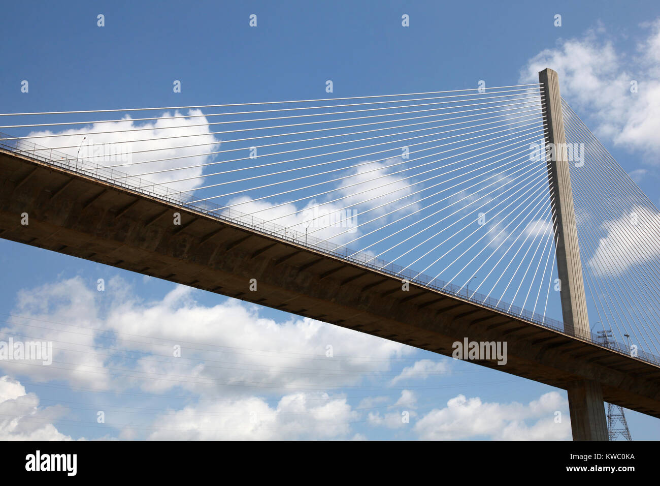 Close up of Centennial Bridge (ou Puente Centenario) sur le canal, au Panama. Banque D'Images