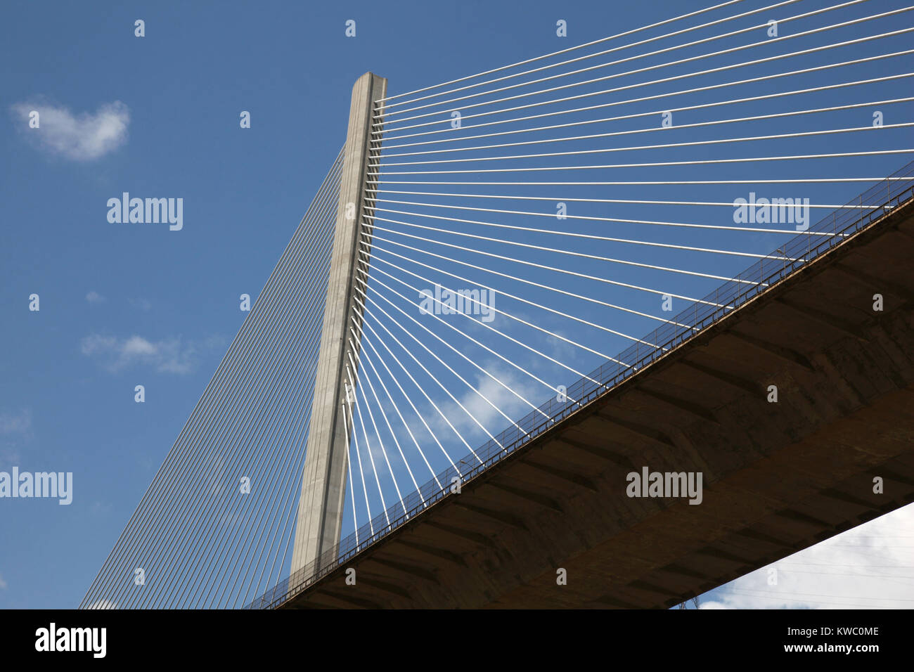 Close up of Centennial Bridge (ou Puente Centenario) sur le canal, au Panama. Banque D'Images