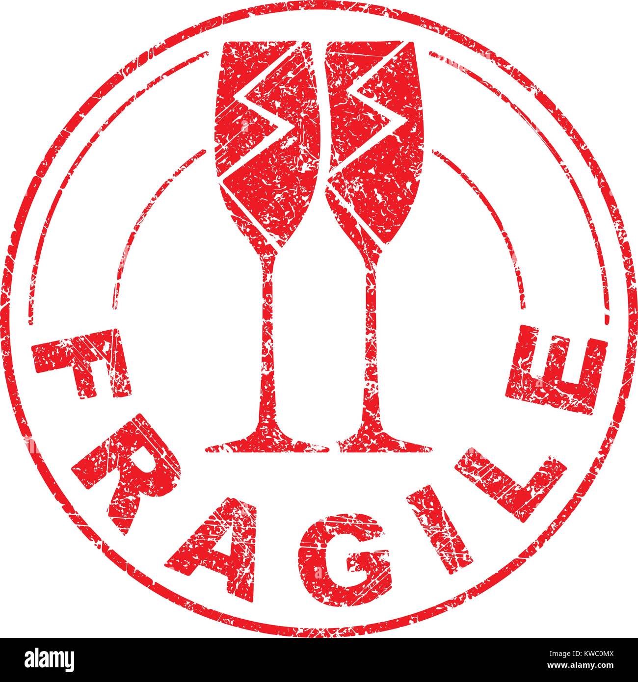 Grunge rouge fragile tampon de caoutchouc avec paire de verres à vin cassés  Image Vectorielle Stock - Alamy