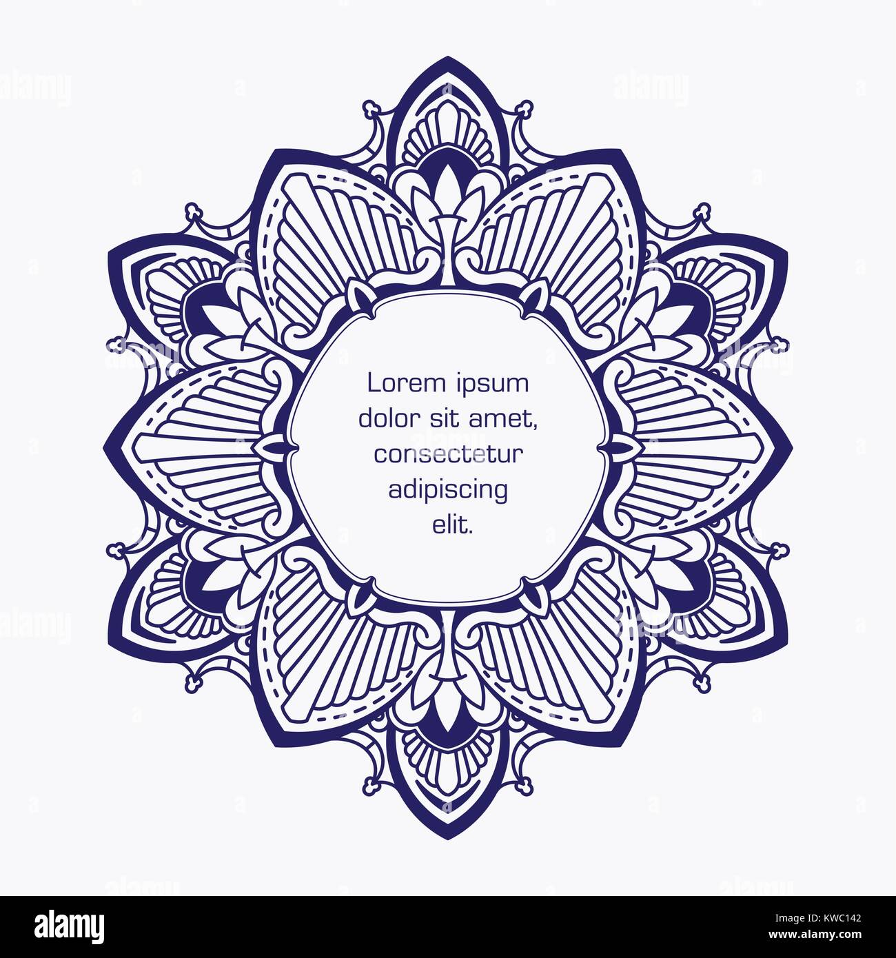 Rare, hexagonales, cordon bleu, cadre décoratif avec place vide pour votre texte. Vector illustration. Illustration de Vecteur