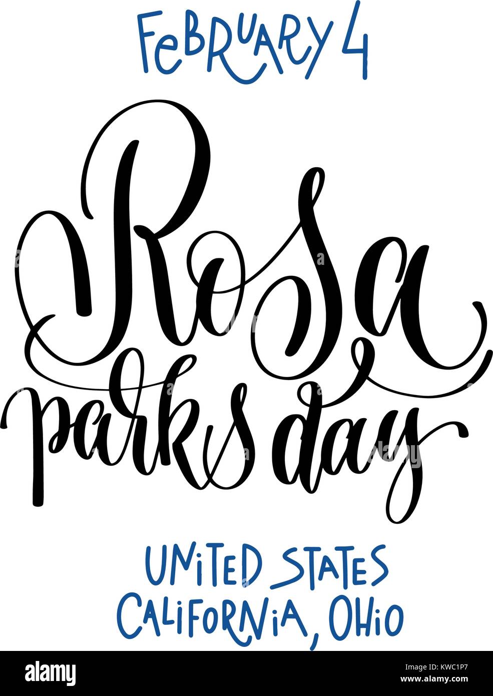 4 février - journée Rosa Parks - États-Unis Californie, l'Ohio Illustration de Vecteur