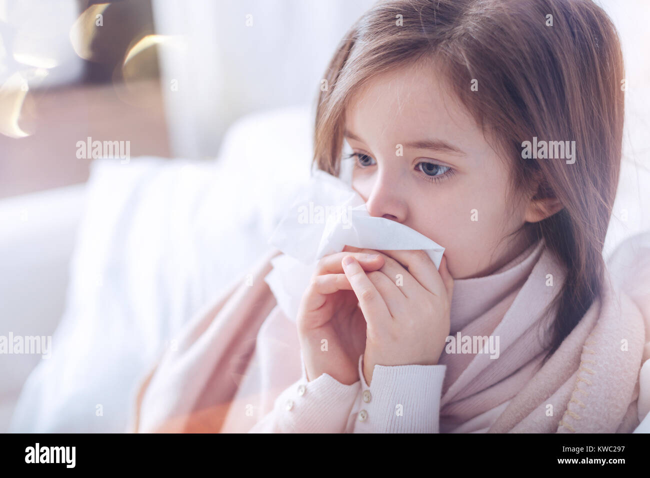 Portrait d'enfant malade qu'à côté Banque D'Images