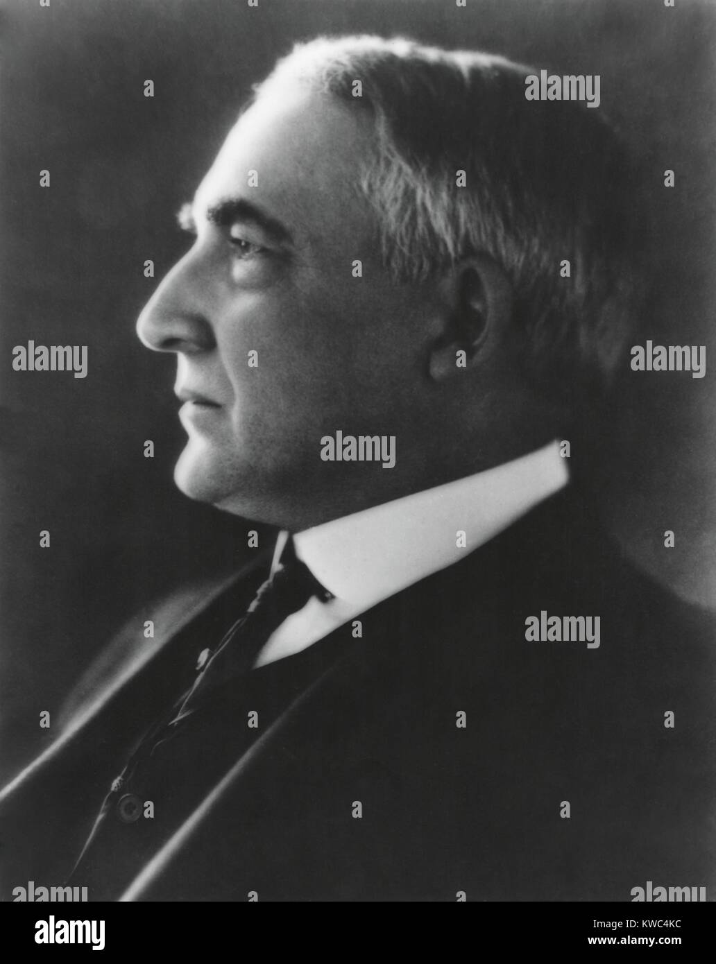 Portrait de profil du président Warren Harding, ca. 1921-23. (BSLOC 2015 15 7) Banque D'Images