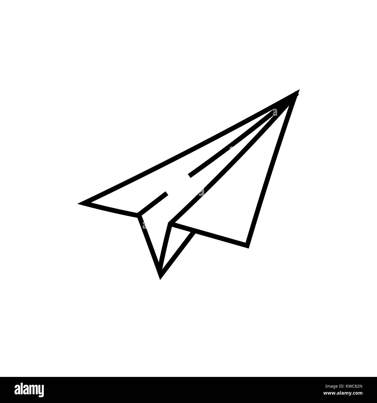 Vecteur avion en papier icône croquis Illustration de Vecteur
