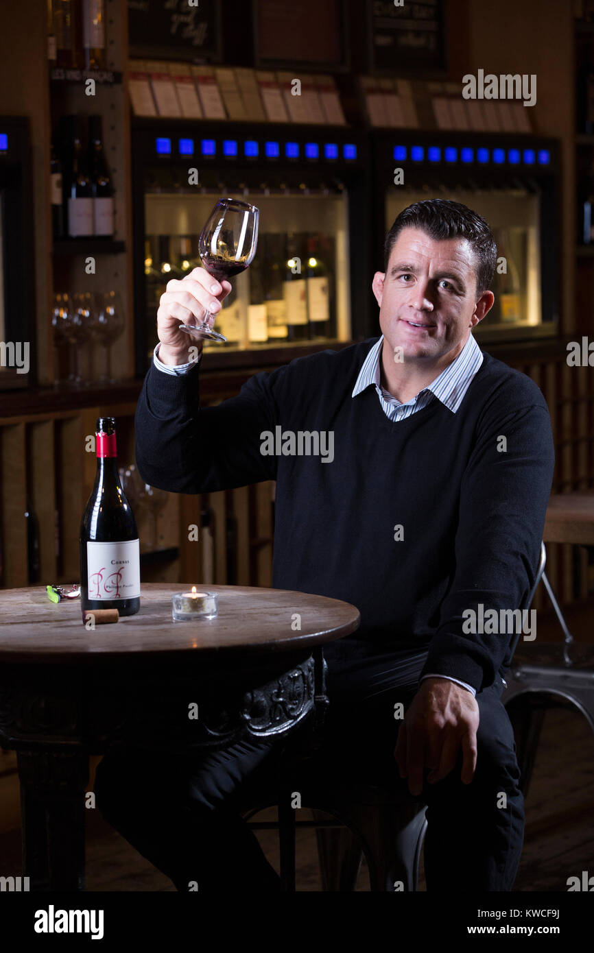 Andrew Sheridan, ex-Angleterre prop dans le monde du rugby, maintenant titulaire de Wine and Spirit Education Trust Diplôme, photographié à Vagabond, UL Londres Banque D'Images