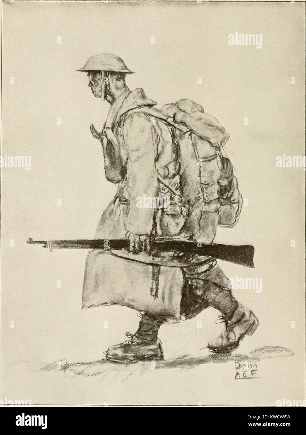 La Seconde Guerre mondiale 1. United States Army Engineer quand entièrement équipées. Ca. 1917. (BSLOC 2013 1 193) Banque D'Images
