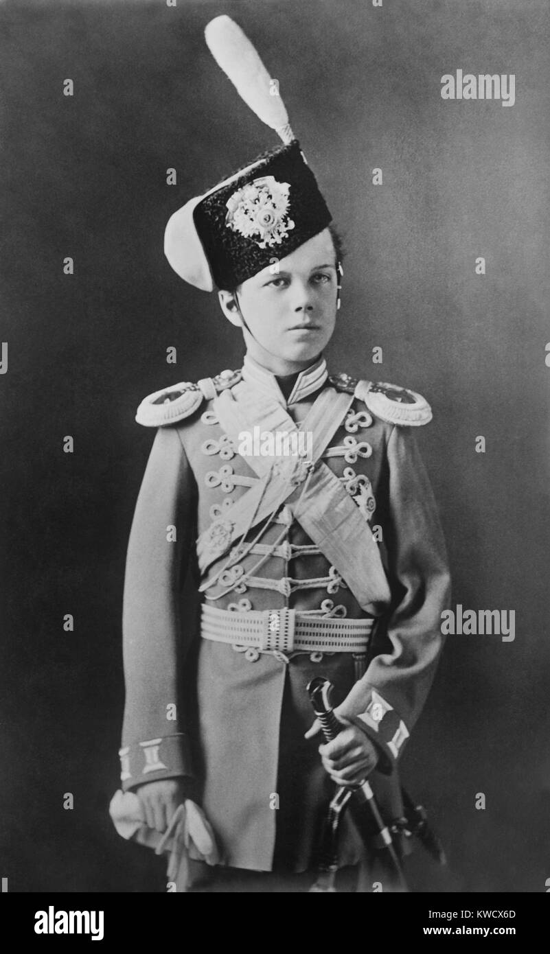 Le tsar Nicolas II de Russie en 1882, à l'âge de 14 ans. Son père est monté sur le trône en 1881, après l'assassinat du Tsar Alexandre II, par une bombe anarchiste à Saint-Pétersbourg (BSLOC 2017 2 3) Banque D'Images