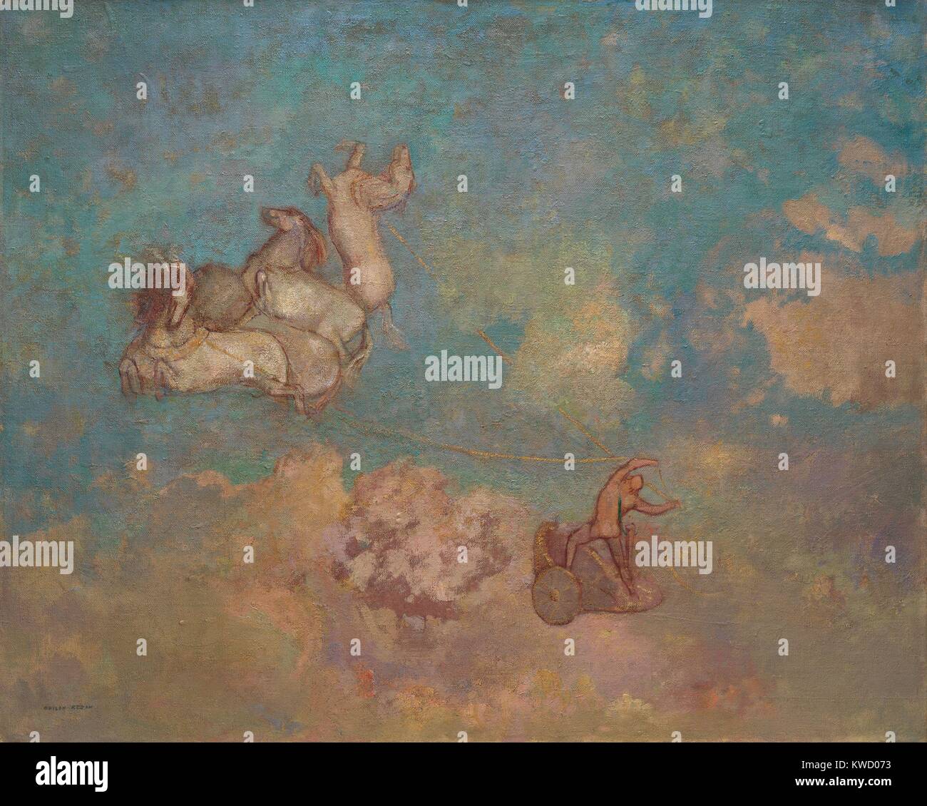 Le char d'Apollon, d'Odilon Redon, peinture symboliste français, 1905-16, huile sur toile. Ce travail illustre les chevaux du char du soleil, conduit par le dieu grec Apollon (BSLOC 2017 5 137) Banque D'Images