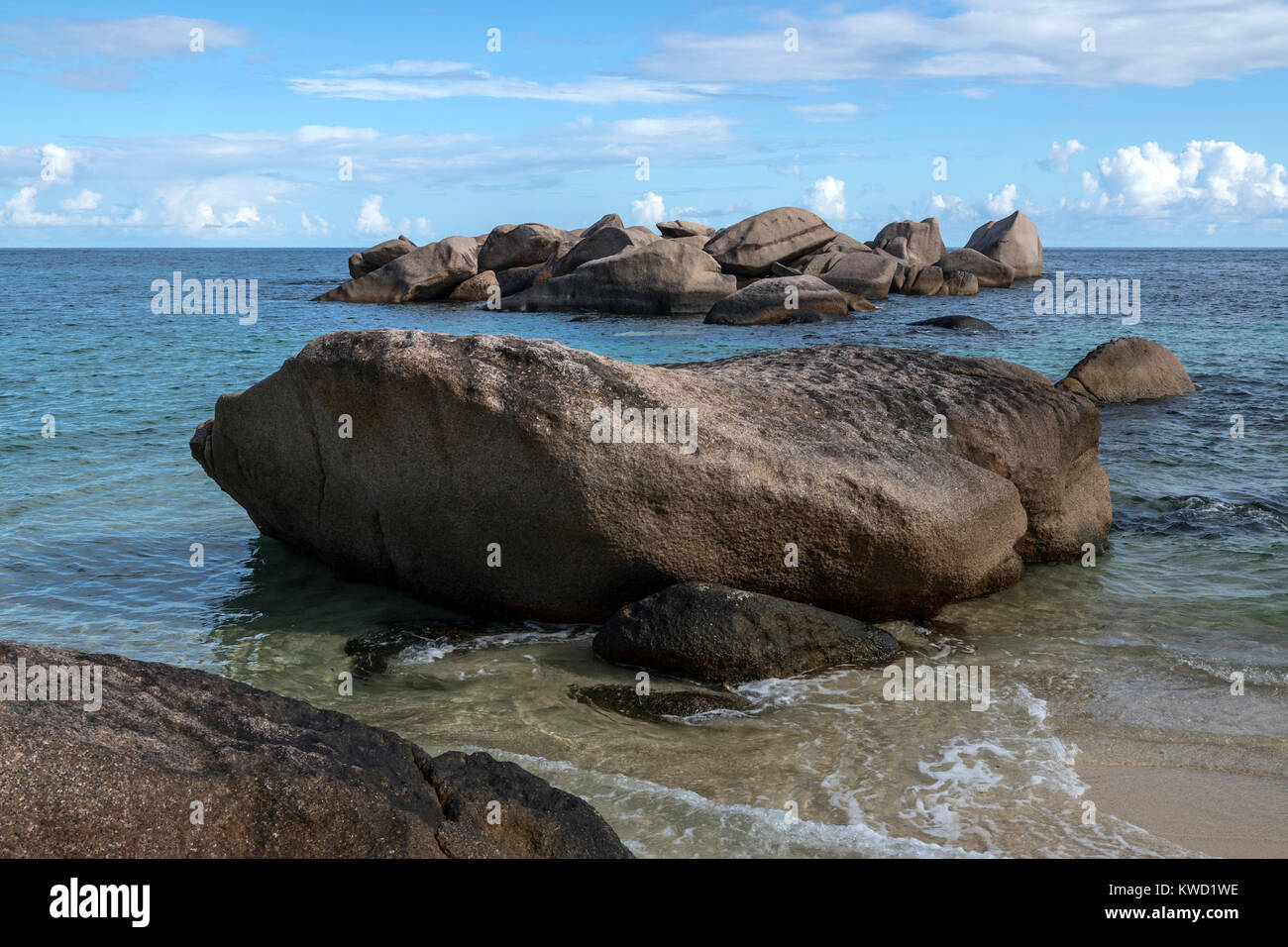 La plage de l'Anse Consolation, Praslin, Seychellerne Photo Stock - Alamy