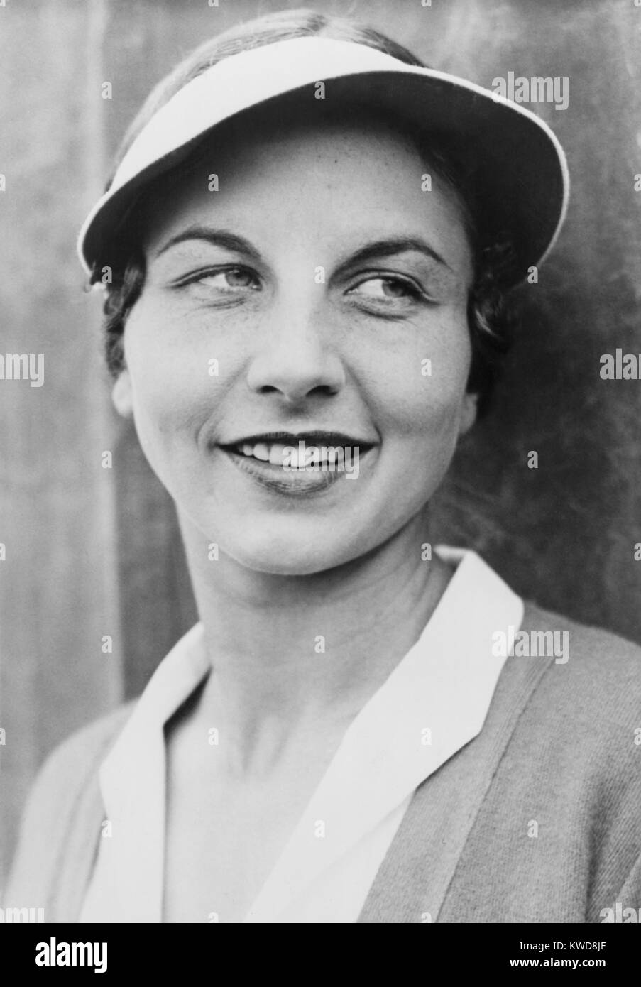 Helen Wills Moody en 1931. Elle a occupé la première place dans le tennis féminin, pour un total de neuf ans : 1927-33, 1935 et 1938. (BSLOC   2015 17 93) Banque D'Images