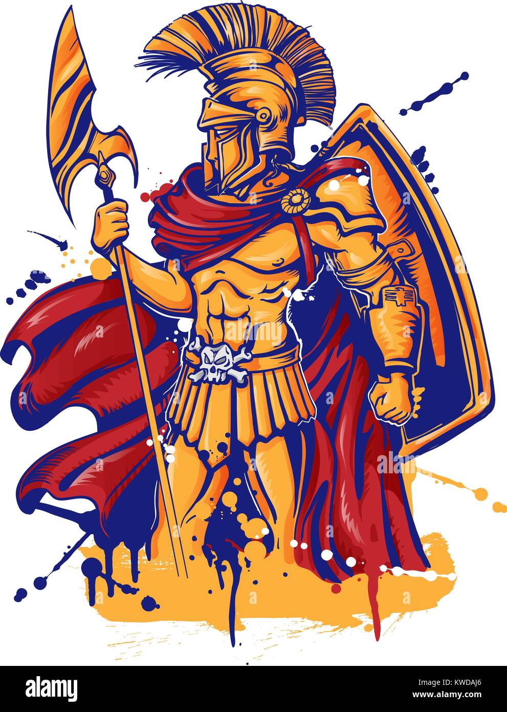 Une illustration d'un caractère guerrier ou sportif mascot Illustration de Vecteur