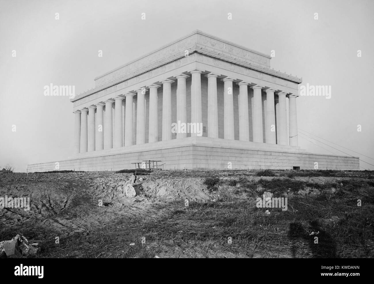 Le Lincoln Memorial, le site de construction, c. 1920. La conception du monument est basé sur le style dorique grec a été approuvé par le Congrès en 1913. (BSLOC   2016 10 191) Banque D'Images