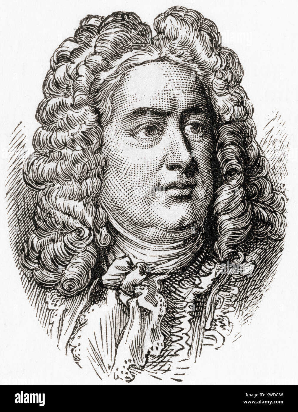 George Frideric Handel ou Frederick, 1685 - 1759. L'allemand compositeur baroque britannique. De Ward et verrouiller l'illustre l'histoire du monde, publié c.1882. Banque D'Images