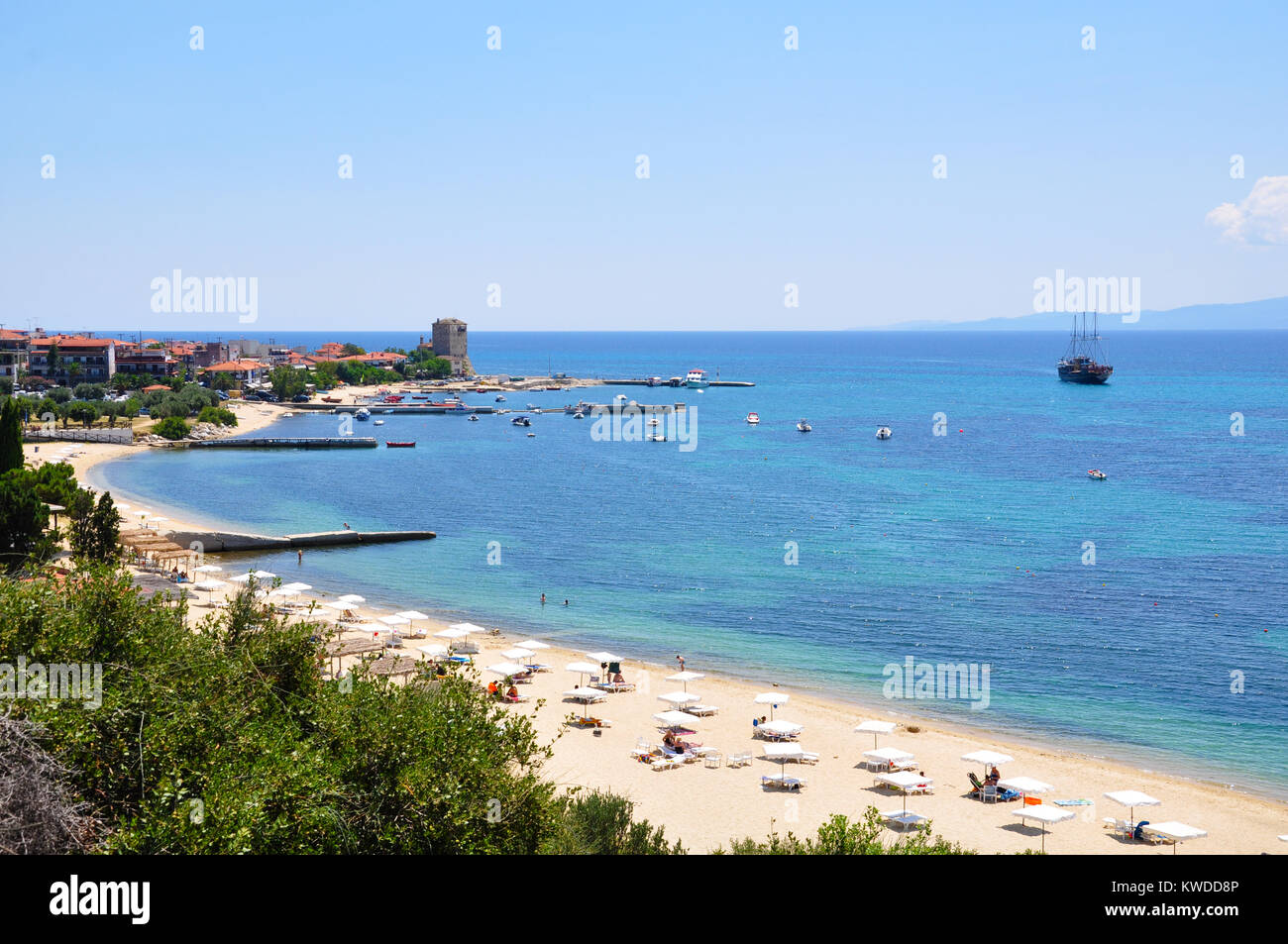 Tour Byzantinum à Ouranoupoli Halkidiki près du mont Athos en Grèce Banque D'Images