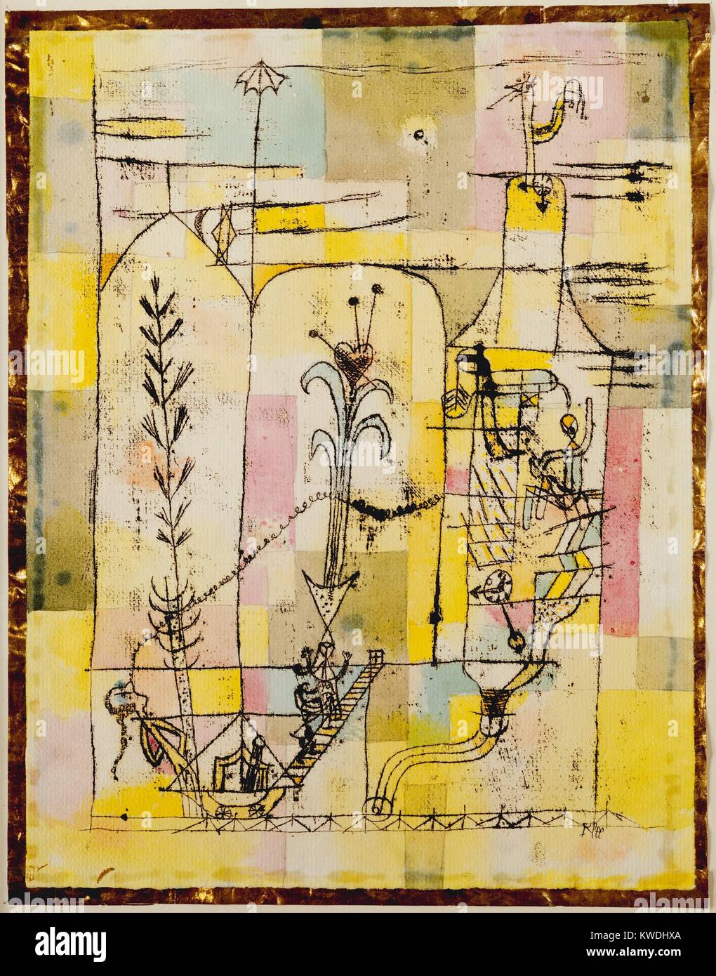Un conte de LA HOFFMANN, de Paul Klee, 1921, aquarelle, mine de plomb, encre sur papier. Inspiré par le poète allemand E. T. A. Hoffmanns 1814 conte romantique, LE POT (BSLOC GOLDERN 2017 7 72) Banque D'Images