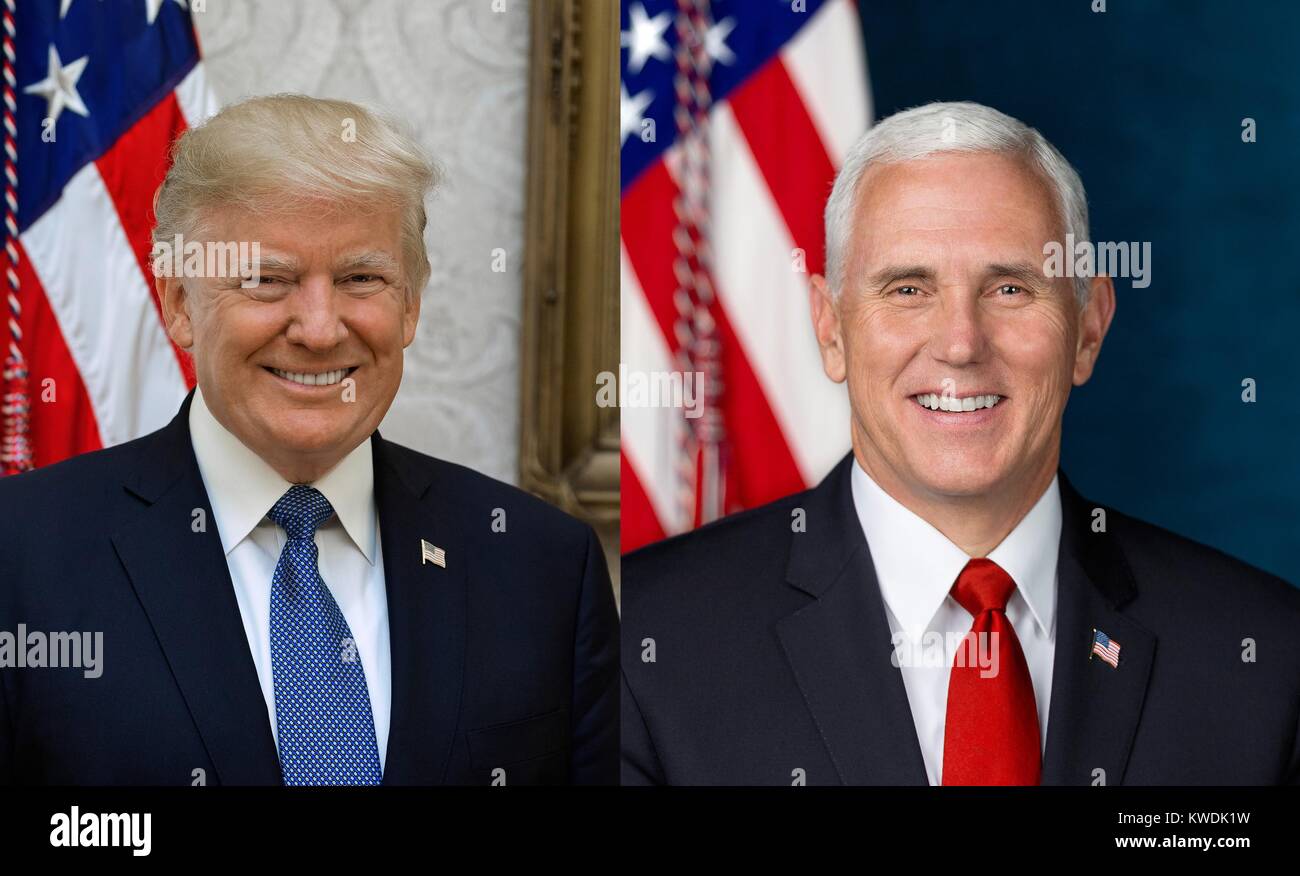 Des photos officielles du Président Donald Trump et le vice-président Mike Pence, publié par la Maison Blanche, le 31 octobre 2017 (BSLOC   2017 18 157) Banque D'Images