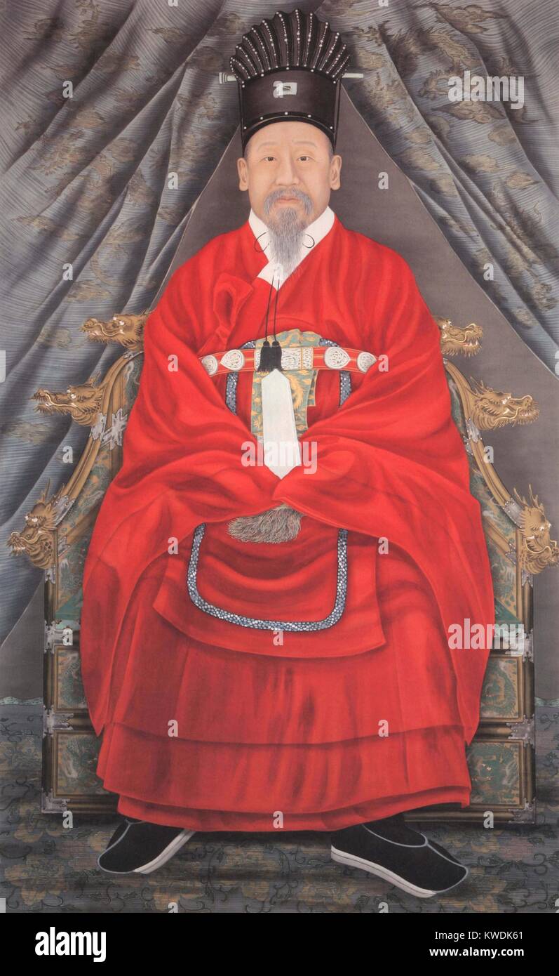 L'Empereur Gojong de Corée, ch. 1880-90. Son règne troublée de 1863 à 1897, a vu augmenter l'influence japonaise comme celle de la Chine, qui a culminé avec la dominance Japans après leur victoire dans la guerre japonaise (Sino 1894-1895 BSLOC  2017 18 69) Banque D'Images