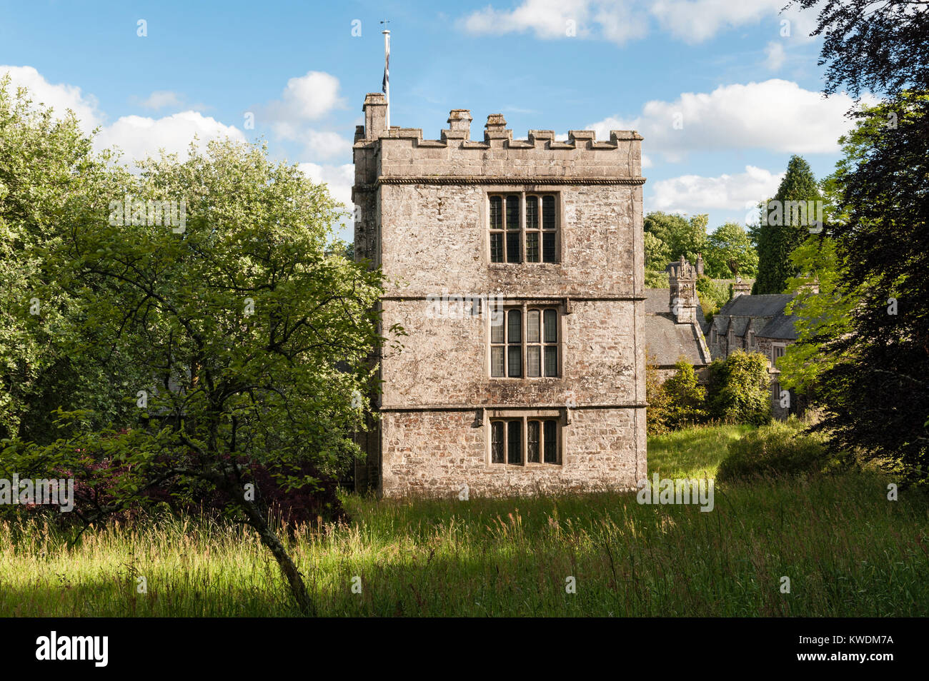 Cotehele, Saltash, Cornwall, UK. En grande partie une maison Tudor inaltéré originaire de 1300, avec des jardins Banque D'Images