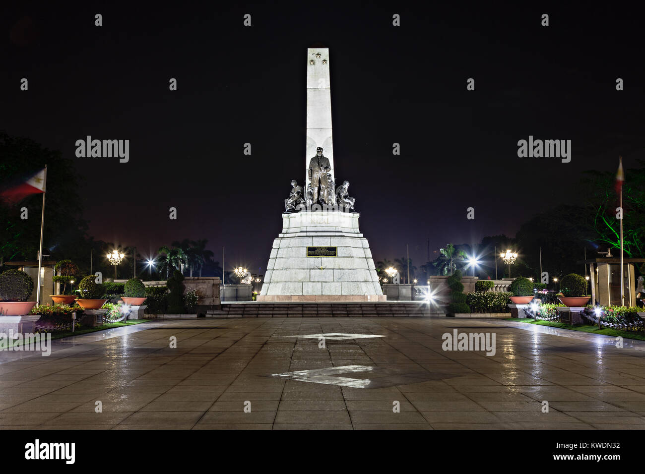 Monument de Jose Rizal - nationaliste philippin, écrivain et révolutionnaire Banque D'Images