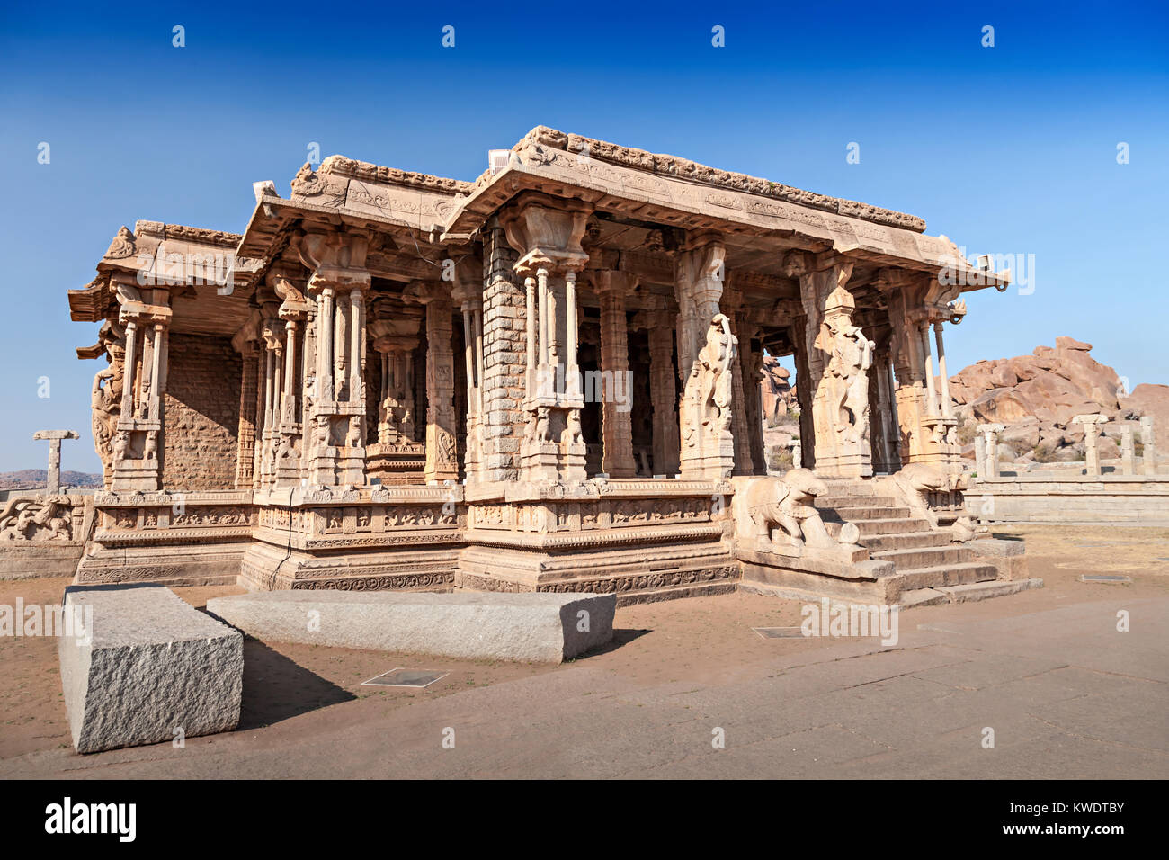 Palais de Vittala temple à Hampi, Inde Banque D'Images