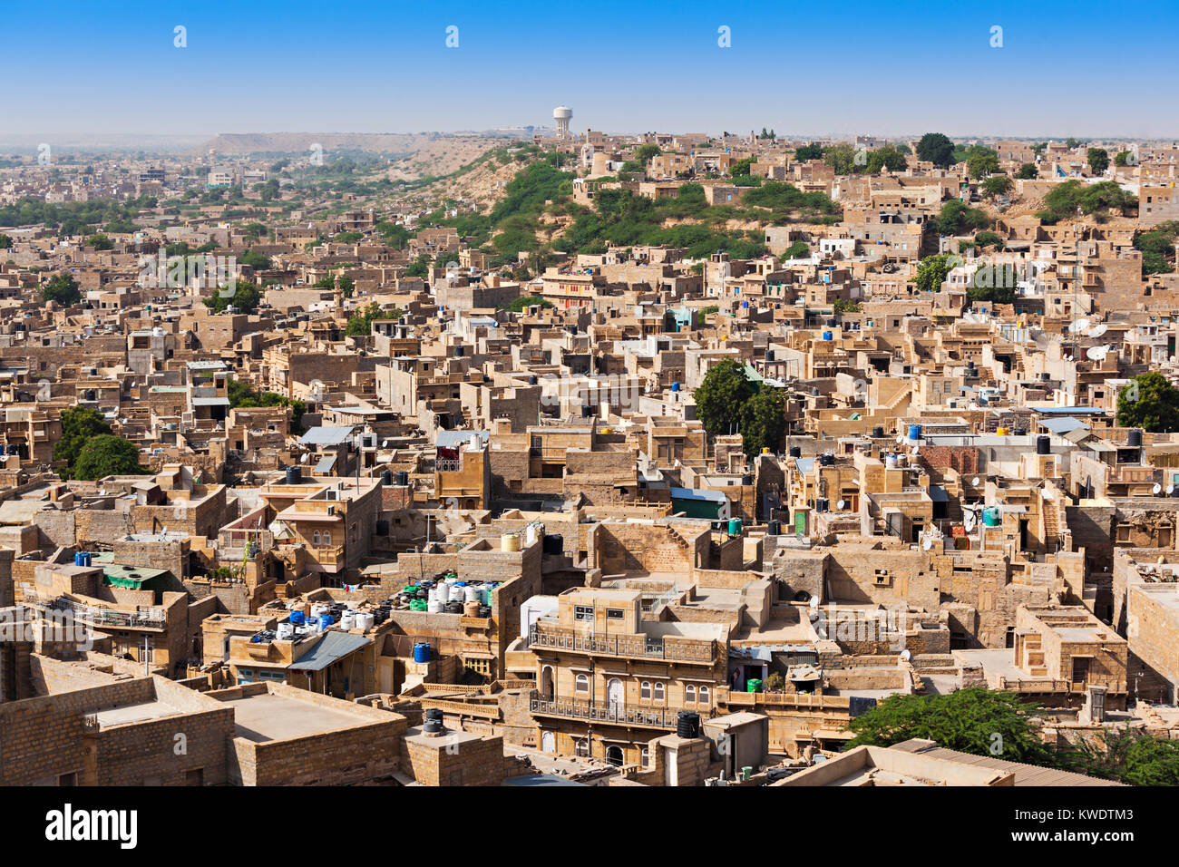 Vue aérienne de la ville Jaislamer, Rajasthan en Inde Banque D'Images