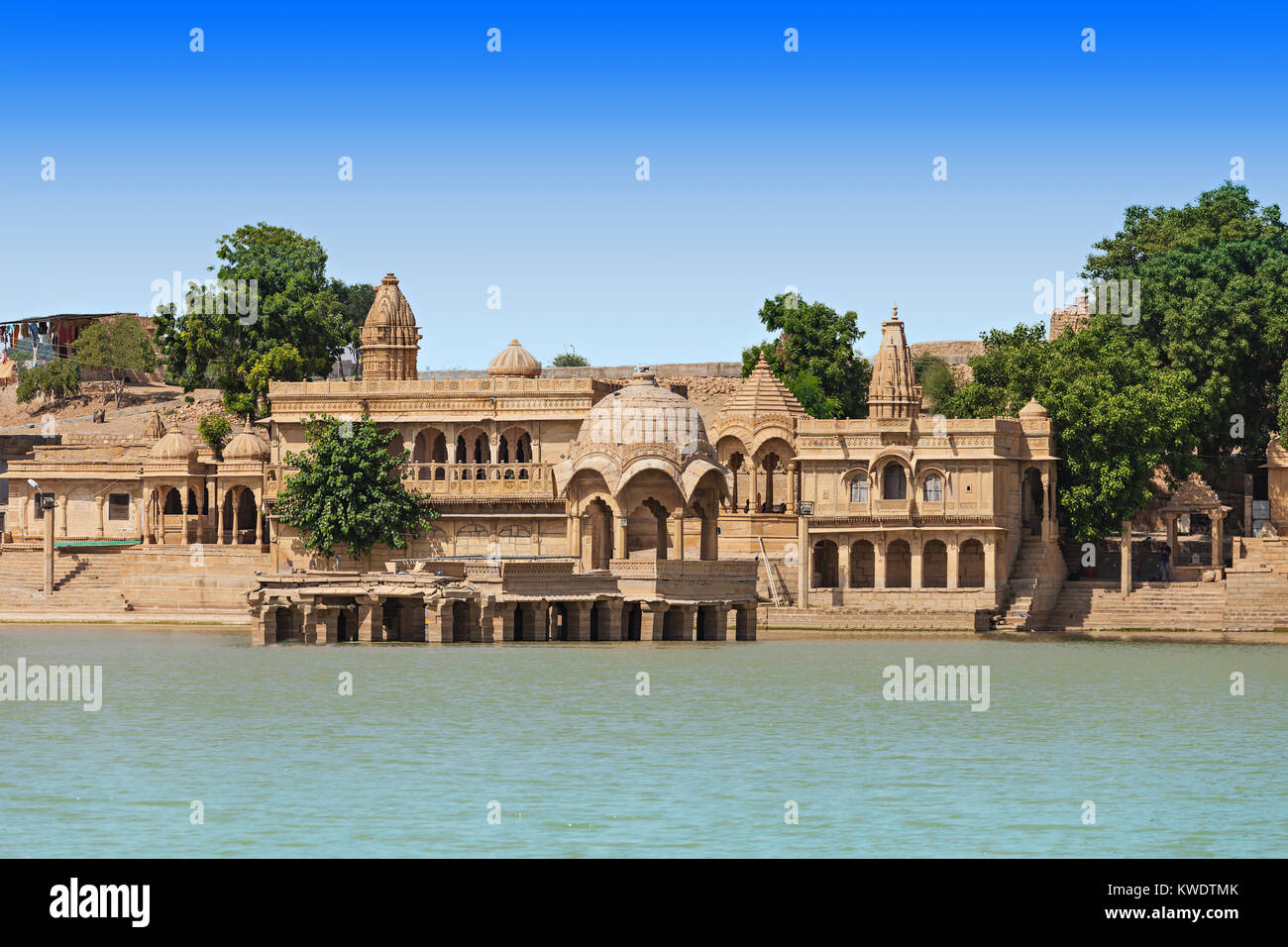 Gadsisar (Gadisagar) Lake à Jaisalmer, Rajasthan, India Banque D'Images