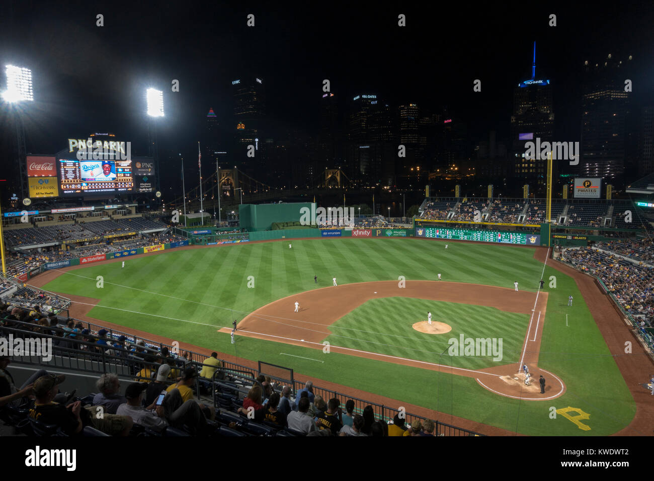 PNC Park, le terrain d'accueil pour les Pirates de Pittsburgh en ligue majeure de baseball dans l'équipe de Pittsburgh, Pennsylvanie, États-Unis. Banque D'Images
