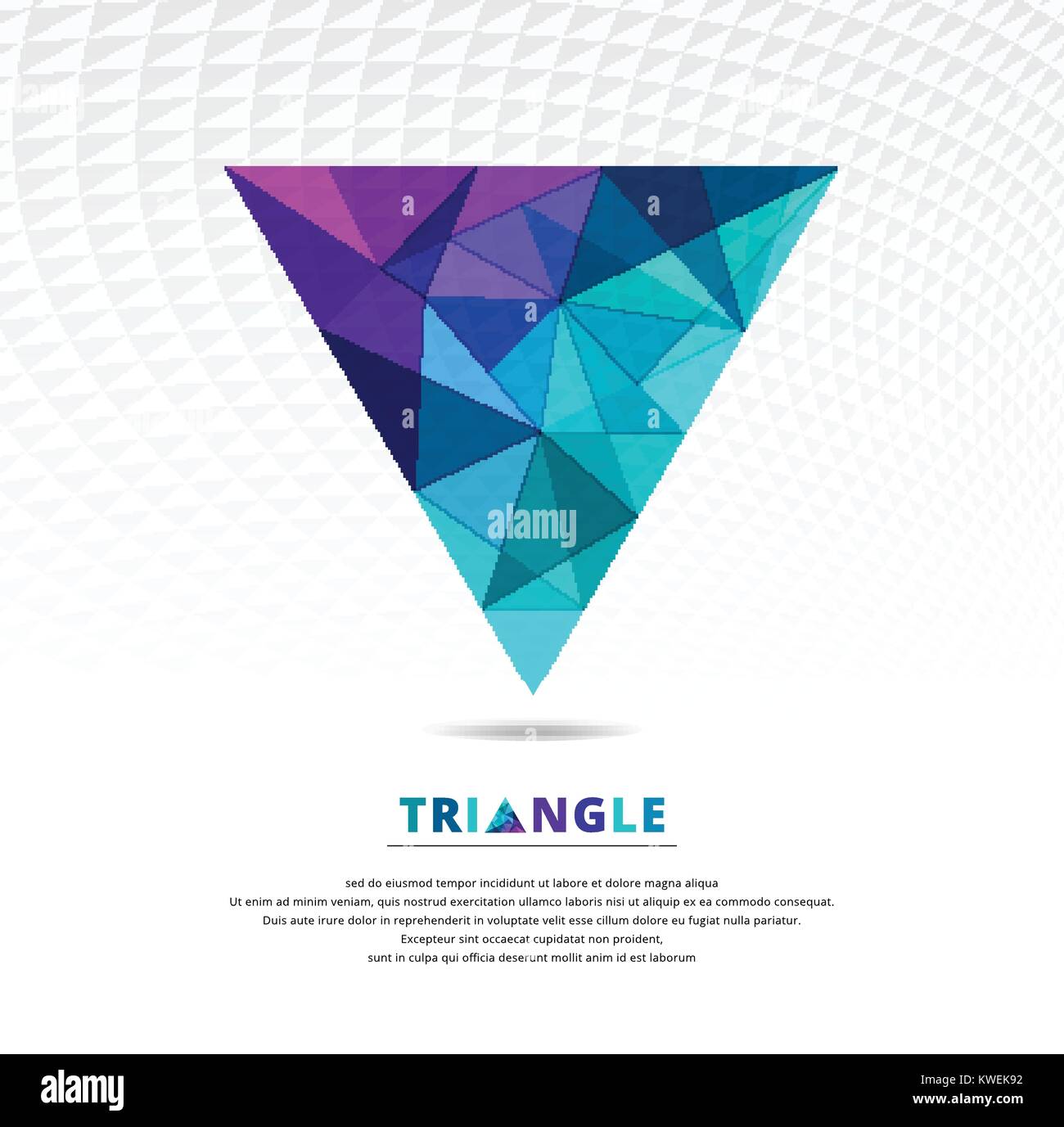 Vector vert bleu pourpre et faible abstrait géométrique icône symbole triangle poly avec motif triangle fond blanc Illustration de Vecteur