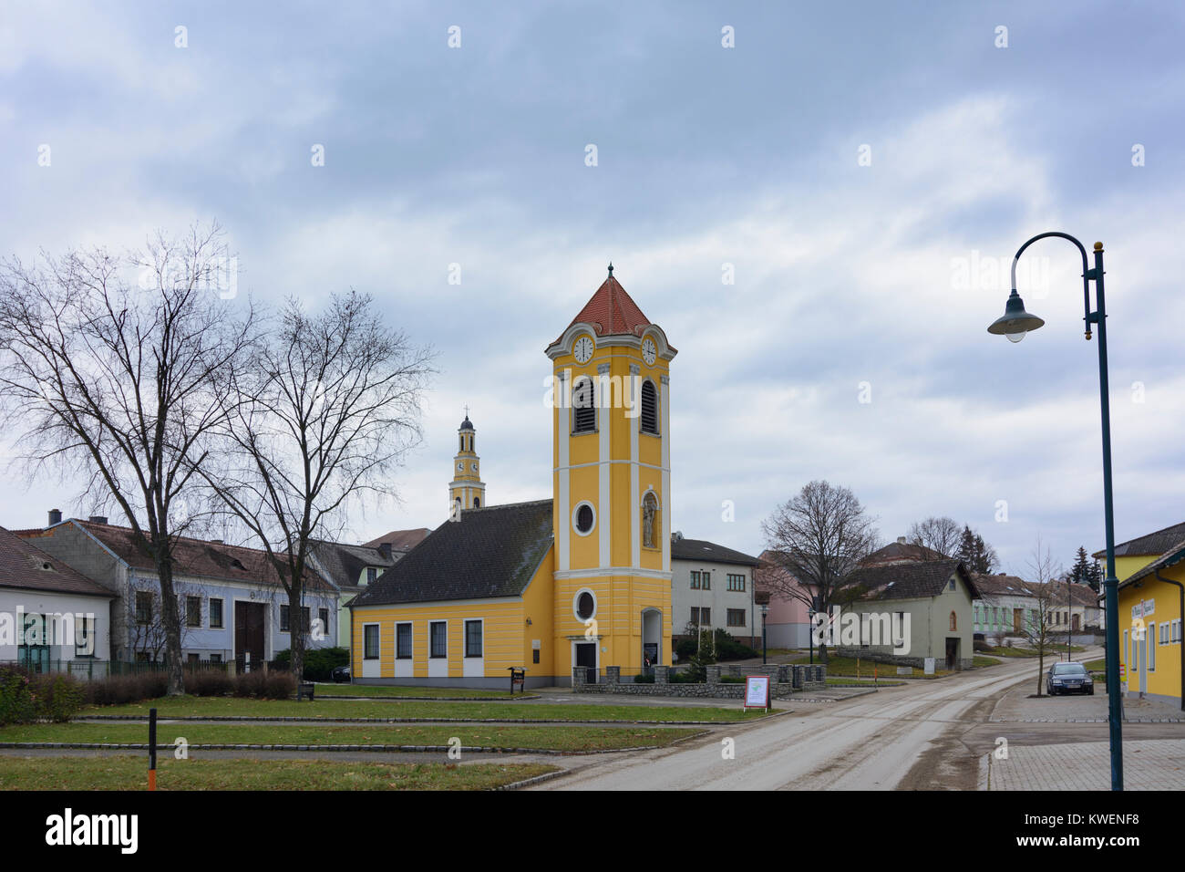 Zellerndorf : la colère, l'ancienne église, église Ulrichskirche Heiliger Ulrich, Weinviertel, Niederösterreich, Basse Autriche, Autriche Banque D'Images
