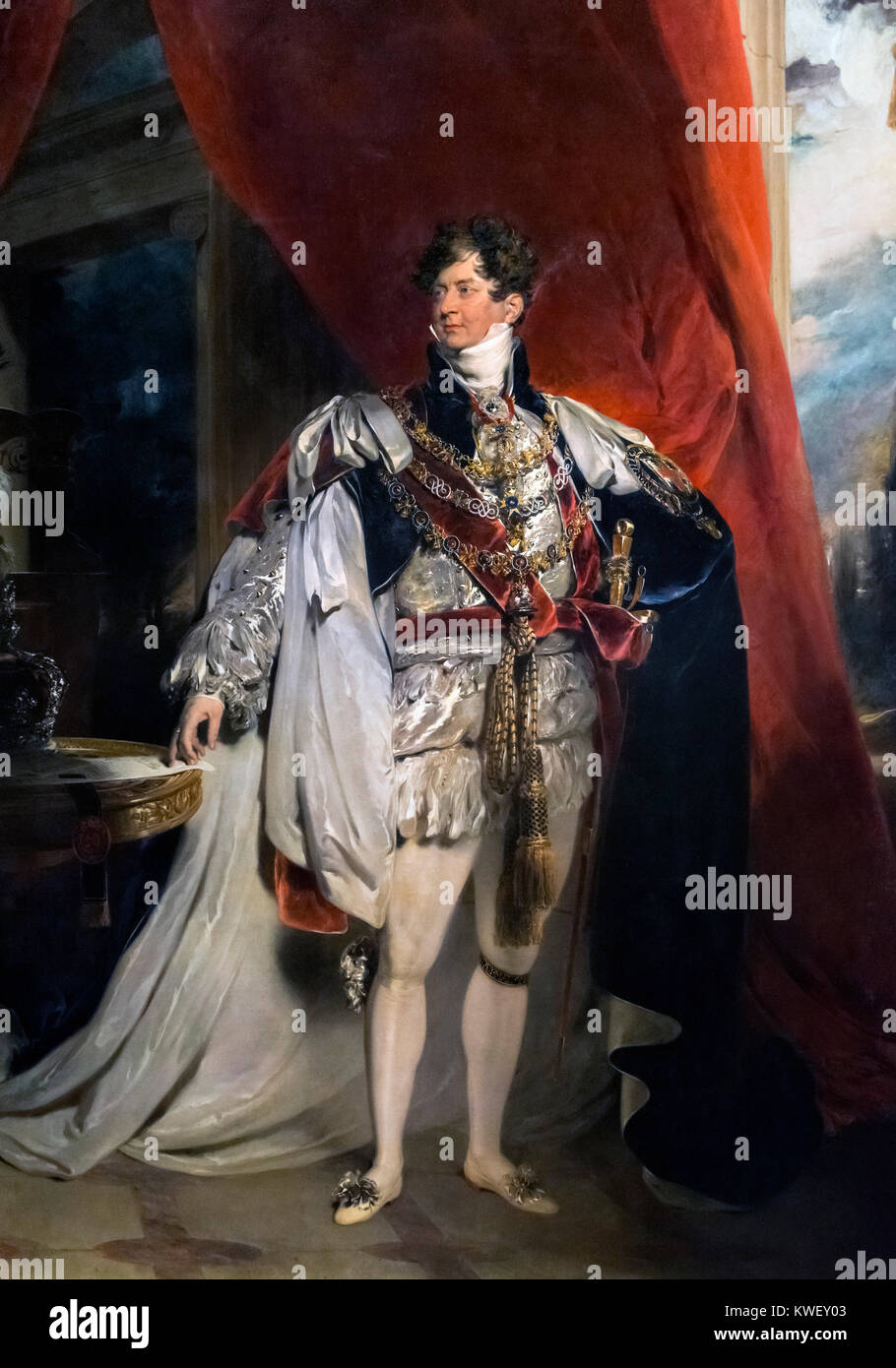 George IV. Portrait du roi George IV par sir Thomas Lawrence, huile sur toile, 1816 Banque D'Images