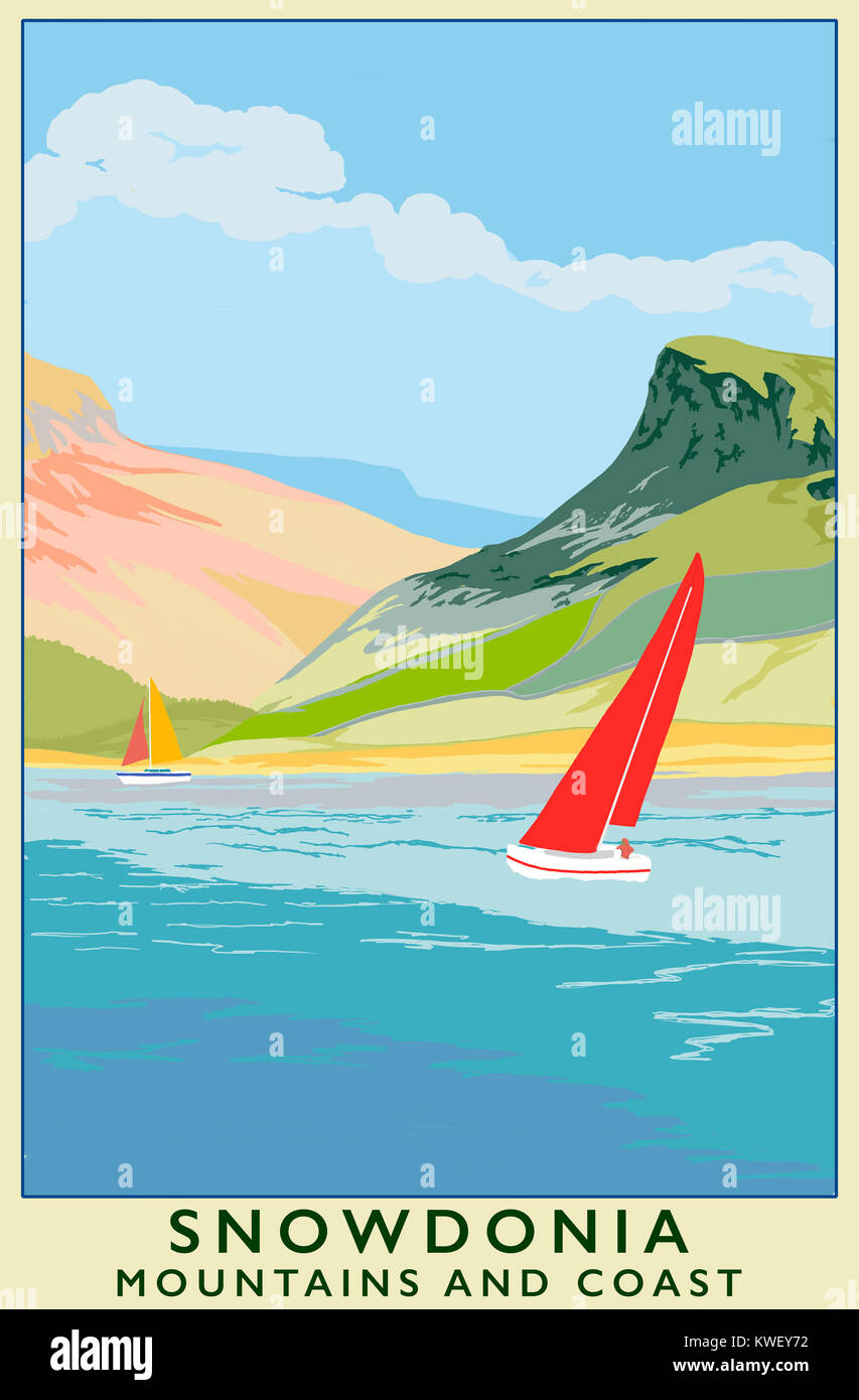 Une illustration de la côte, Snowdonia Snowdonia National Park, au nord du Pays de Galles, Royaume-Uni Banque D'Images