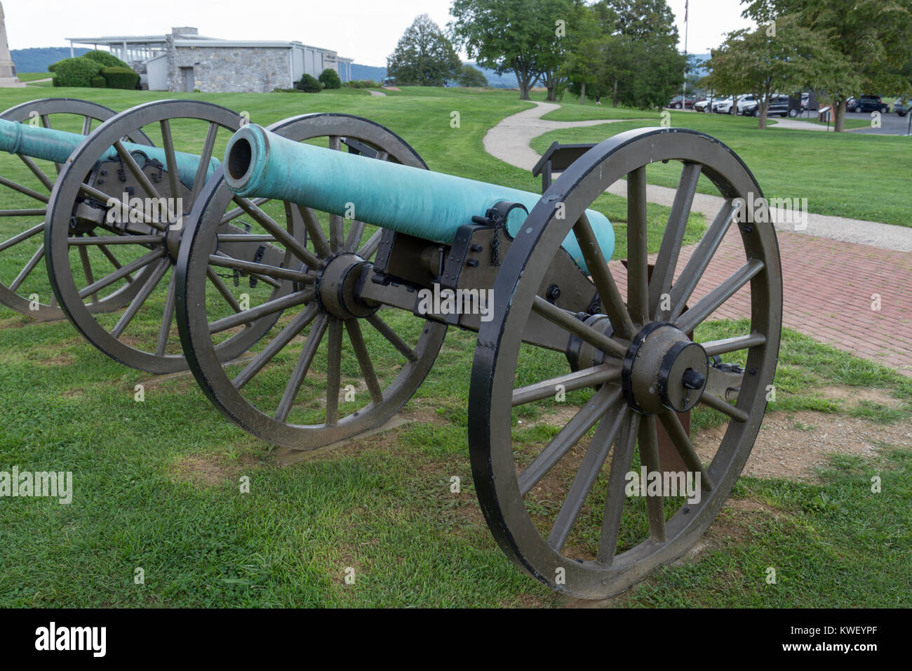 Un modèle 185712 canon-obusier, champ de bataille National d'Antietam (U.S. National Park Service), Sharpsburg, Maryland, United States. Banque D'Images